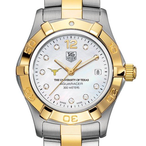 University of Texas TAG Heuer Watch - Womens Two-Tone Aquaracer Watch University of Texas TAG Heuer Watch - Womens Two-Tone Aquaracer Watch