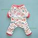 Fitwarm® Pink Floral Dog Pajamas Dog Shirt Cozy Dog Clothes Pet Shirt, X-Small