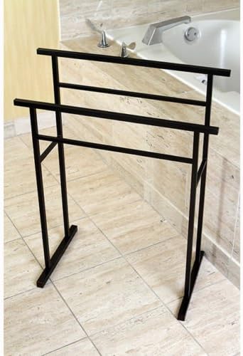 Brass Edenscape Free Standing Pedestal Towel Rack Oil Rubbed Bronze