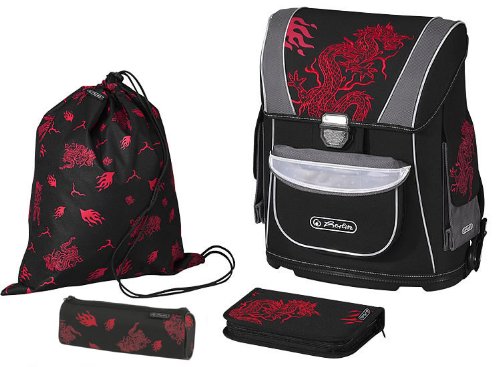 SET HERLITZ Schulranzen RED DRAGON