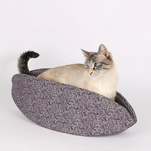 Purple Paisley Cat Canoe Victorian Inspired Pet Bed Design
