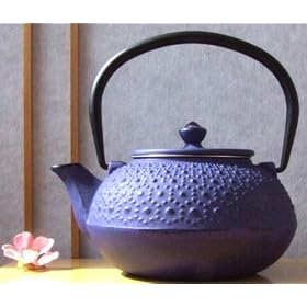 Cast Iron Daisy Purple Tetsubin teapot kettle 0.6 litre Japanese style