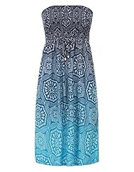 Bandeau Neck Jersey/Viscose Floral Print  Dress