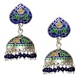 Romantic Gifts Enamelled Silver Earrings 1.50 inches (erg149)