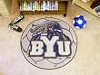 BYU Soccer Ball 29" Round Floor Mat (Rug) - Brigham Young Cougars NCAA College Athletics