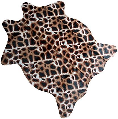 SEJ Cow Print Rug 3.6x2.5 Feet faux Cow hide rug Animal printed carpet for home Polyester top Natural Latex backing (giraffe02)