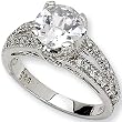 Sterling Silver Checker Cut Cubic Zirconia Ring by Cheryl M
