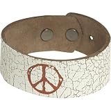 Dillon Rogers Peace Sign Vintage Leather Bracelet