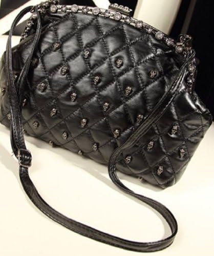 2013 Women Bag Skull Bling Rhinestone Gothic Chain Bowling Shoulder Bag