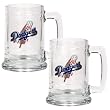 Los Angeles Dodgers Mlb 2Pc 15Oz Glass Tankard Set- Primary Logo