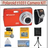 Polaroid t1031 Image Stabilization 10.0 MP Digital Camera With Face tracking, Youtube Ready + Camera Case + Accessory KIT