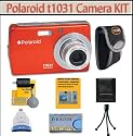 Polaroid t1031 Image Stabilization 10.0 MP Digital Camera With Face tracking, Youtube Ready + Camera Case + Accessory KIT (Orange)