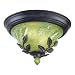 Westinghouse 69042 Cedar Forrest Two-Light Flush Mount Fixture, Antique Bronze Finish with Seeded Oliveta Globe