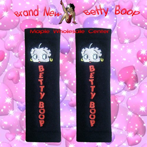 2PC Betty Boop Face Design Seat Belt Shoulder Pads for Car Truck SUV