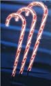 Set of 3 Lighted Outdoor Shimmering Candy Cane Christmas Lawn Stakes 28"