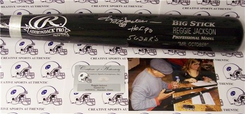 Reggie Jackson Autographed/Hand Signed Baseball Bat