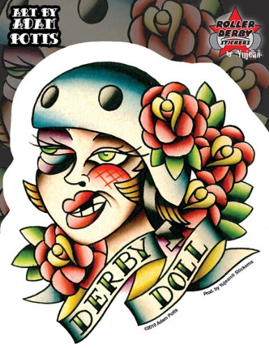 Adam Potts - Roller Derby Doll - Sticker / Decal