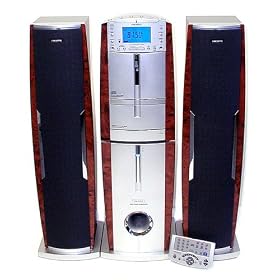 HH Scott SJ520 Free Standing Tower Music Center (Silver/Black)