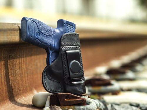 OUTBAGS LOB3S-SHIELDX Black Genuine Leather IWB Conceal Carry Gun Holster for Smith & Wesson M&P SHIELD 9mm / 40 S&W with Crimson Trace Laser. Handcrafted in USA.