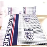 Clearance - England Football Double Quilt/Duvet Cover Bedding Set (Full Bed) (White/Navy/Red)