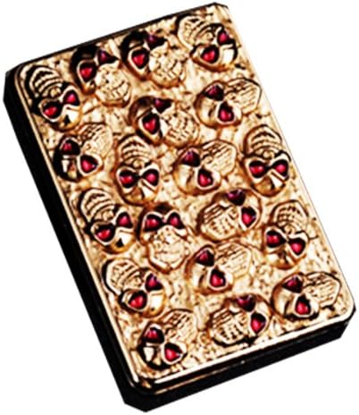 Coolestore Golden Skull and Crossbones USB Charger Windproof Lighter Full Metal Electronic Cigarette Lighter Without Flammable Gases,rechargeable, Sophisticated Fashion Halloween Necessary Gifts 22 (Source of evil)