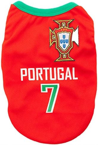 Ashlen Puppy Small Big Pet Dog Cat Football Portugal Flag Shirt Summer Vest Tank