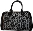 Women's Calvin Klein Purse Handbag Hudson Signature Jacquard Black/White
