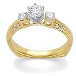 14K Yellow Gold Diamond Engagement Ring Semimount - 0.25 Ct. - CENTER STONE NOT INCLUDED