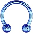 14 Gauge Blue Electro Titanium Horseshoe -7/16"