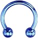 14 Gauge Blue Electro Titanium Horseshoe -7/16"