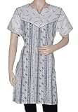 Gorgeous Designer Awesome Look Hand Block Print Long Cotton Kurta Blouse with Sequins Work White Color Cotton Yoga Kurti Tunic Top Blouse