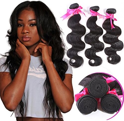 Human Hair Extensions Brazilian Virgin Hair body wave Weave Hair Weft Natural black Color 3 Bundles 300g 10 10 12 Inch