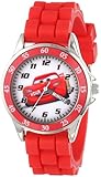 Disney Kids' CZ1009 "Time Teacher" Cars Lightning McQueen Round Watch with Red Rubber Strap