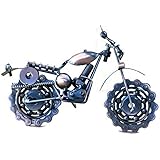 Dirt Devil Die Cast Metal Motorcycle Collectible Art-Handmade 7.5" Scrap Metal Chainwheel Motorbike Sculpture-copper Finish