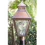 Gas Light America 420CSU Baltimore Copper Natural Gas Light With Open Flame Burner And Solid Top On Post Mount