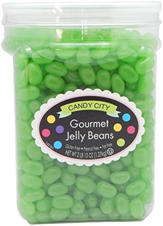 Gourmet Jelly Beans in Resealable Container, 2 Pounds (Kiwi Green - Lime)