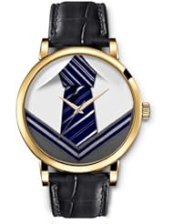 SPRAWL Aanalog Fashion Series Gold Ladies Watches of Genuine Black Leather Strap,Unique Wrist Watch for Women Girls Designed with Suits and ties