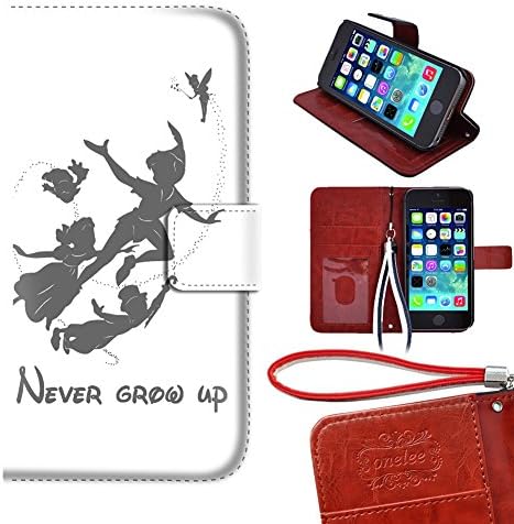 iPhone 5 Wallet Case,Never Grow Up Premium PU Leather Wallet Case cover with card slots for iPhone iPhone 5