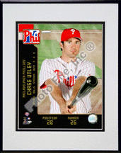 Buy Chase Utley 2008 Studio Double Matted 8 x 10 Photograph In Black Anodized Aluminum Frame by Photo File