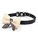 Bestpriceam (TM) Hot Cute Knit Bowknot Adjustable PU Leather Dog Puppy Pet Collars Necklace Black