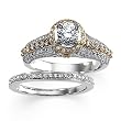 14K White and Rose Gold Diamond Wedding Set - 1.50 Ct.