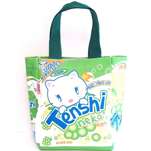 Tenshi Neko: Angel Kitty Shopping Tote Bag with Zipper (W9.5