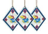 Kansas Jayhawks - NCAA Art Glass Decorative Ornament Set (3 Pieces)