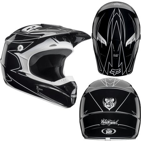 Fox Racing V-1 Youth Whitewall Helmet Black YL