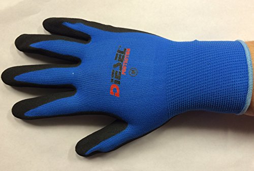 XL / 12 Pairs Coated Latex/Poly/Cotton Gloves by Diesel