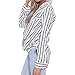 Eliacher Women's Casual Long Sleeve Shirts Striped Chiffon Blouse 6715(M,Black)