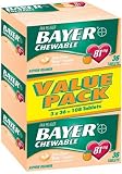 Bayer Aspirin Pain Reliever/ Fever Reducer, Children's Orange (81 mg), 108-Count Tablets (Pack of 3)