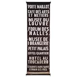 Wood and Fabric Paris Metro Wall Banner
