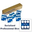 19mm A Grade Serialized Set of Casino Dice-Blue (fls)
