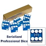 Trademark Poker 19mm A Grade Serialized Set of Casino Dice (Blue)